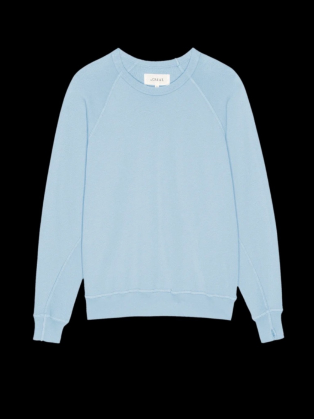THE GREAT. COLLEGE SWEATSHIRT IN LIGHT BLUE SIZE 0!